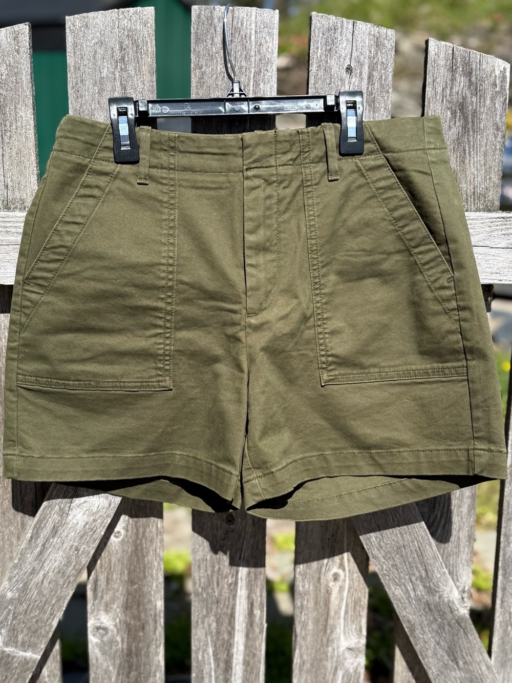 Banana Republic Olive Green Utility High-Rise Shorts